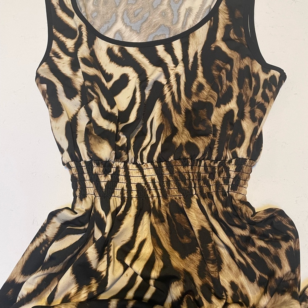 Animal Print AB Studio Brown and Black Scoop Neck Sundress - Picture 3 of 11